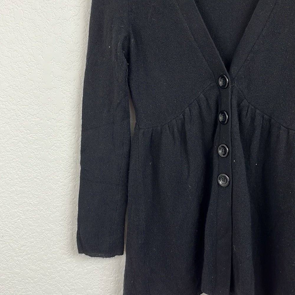 Aqua Cashmere V Neck Peplum Cadigan Sweater - Picture 3 of 6